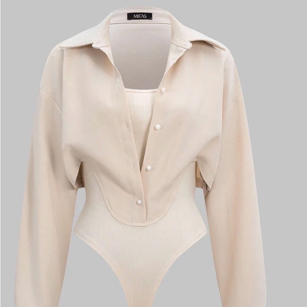 Micas Cream Women's Bodysuit Top